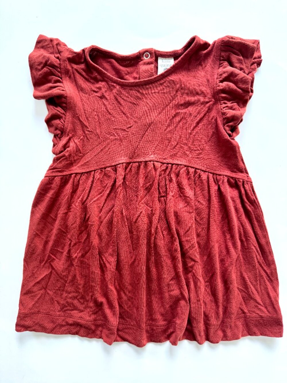 Kate Quinn Girls Bamboo Flutter Top 3T Rust Red